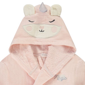 Peignoir éponge à capuche ludique licorne pour fille 