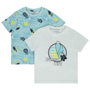 Lot de 2 t-shirts manches courtes fantaisie pour garçon 