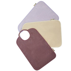 Lot de 3 bavoirs éponge à encolure élastiquée violet 