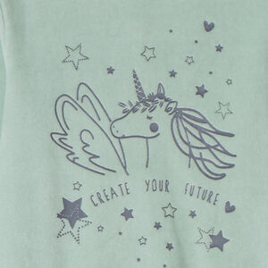 Set pyjama en velours printé uni pour fille 