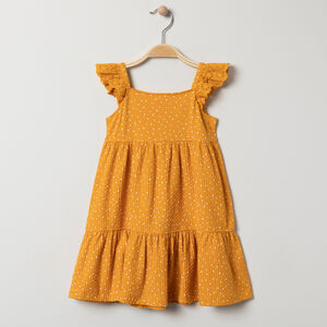 Robe en maille fantaisie à bretelles en broderie anglaise 