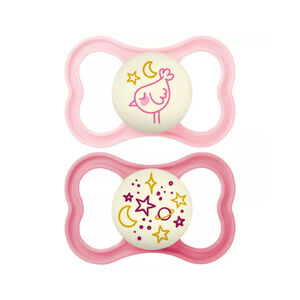 Lot de 2 sucettes silicone Suprême Nuit 6M+ (modèle aléatoire) 