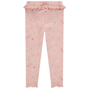 Caleçon long côtelé imprimé fantaisie pour bébé fille 