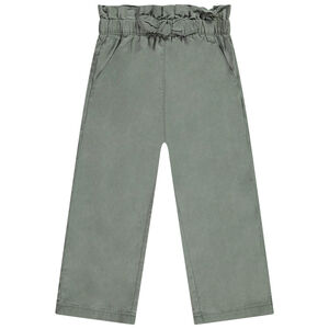 Pantalon large uni effet noué pour fille 