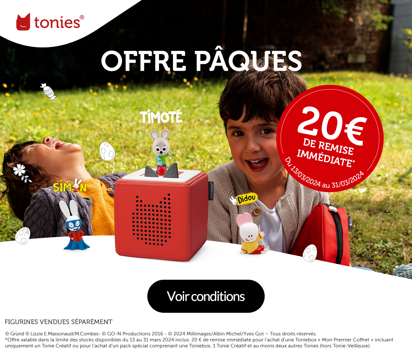 Offre Pâques Tonies - 20€ de remise immédiate