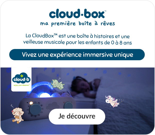 La CloudBox est une boîte à histoire et une veilleuse musicale pour les enfants de 0 à 8 ans - Je découvre