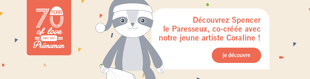 Découvrez Spencer le Paresseux, co-créée avec notre jeune artiste Coraline !