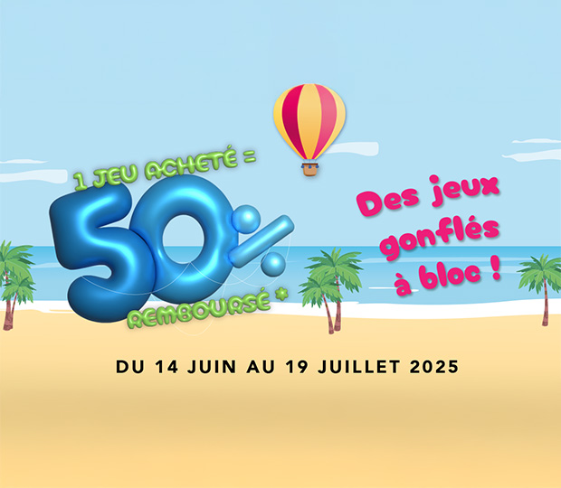 Du 14 juin au 19 juillet 2025 - 1 jeu acheté = 50% remboursé*