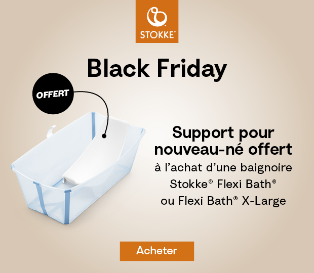 Stokke - Black Friday | Support pour nouveau-né offert à l'achat d'une baignoire Stokke Flexi Bath ou Flexi Bath X-Large - Je découvre