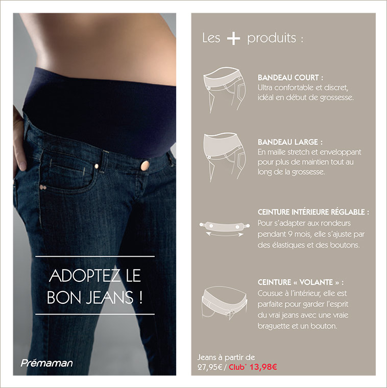 Jeans de grossesse collection prémaman