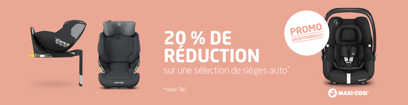Maxi cosy: 20% de réduction sur une sélection de sièges auto