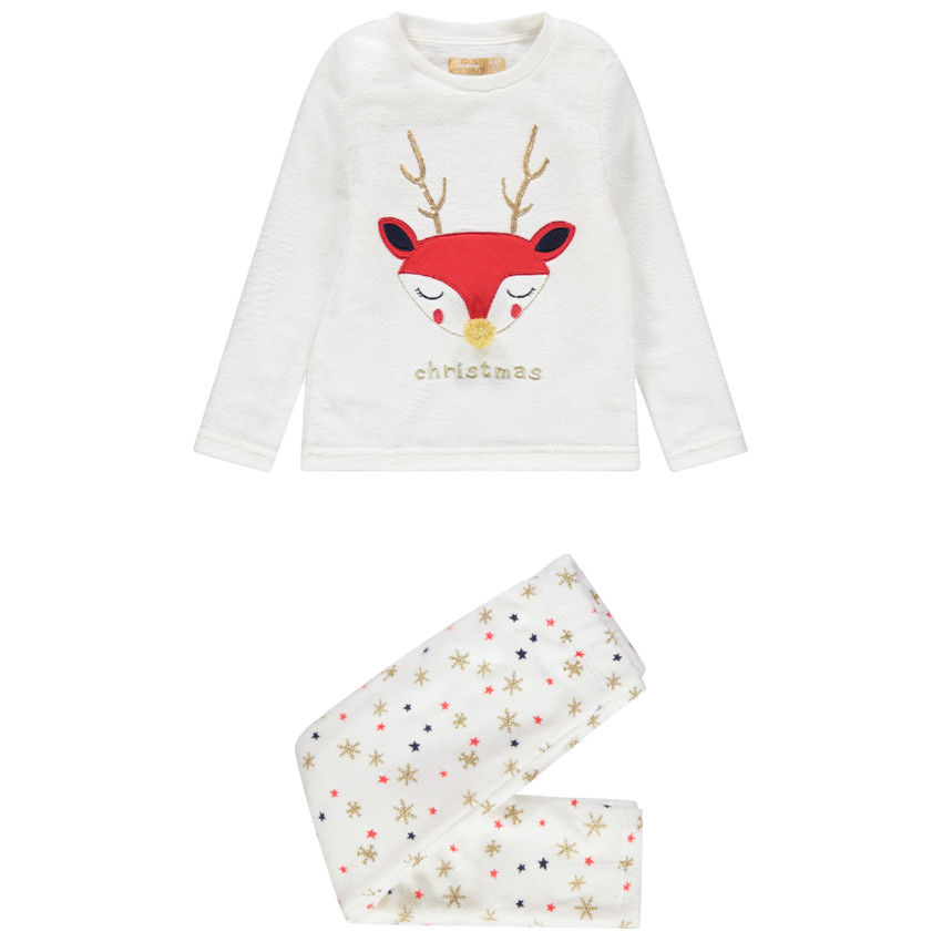 Pyjama de Noël en sherpa avec sequins dorés 