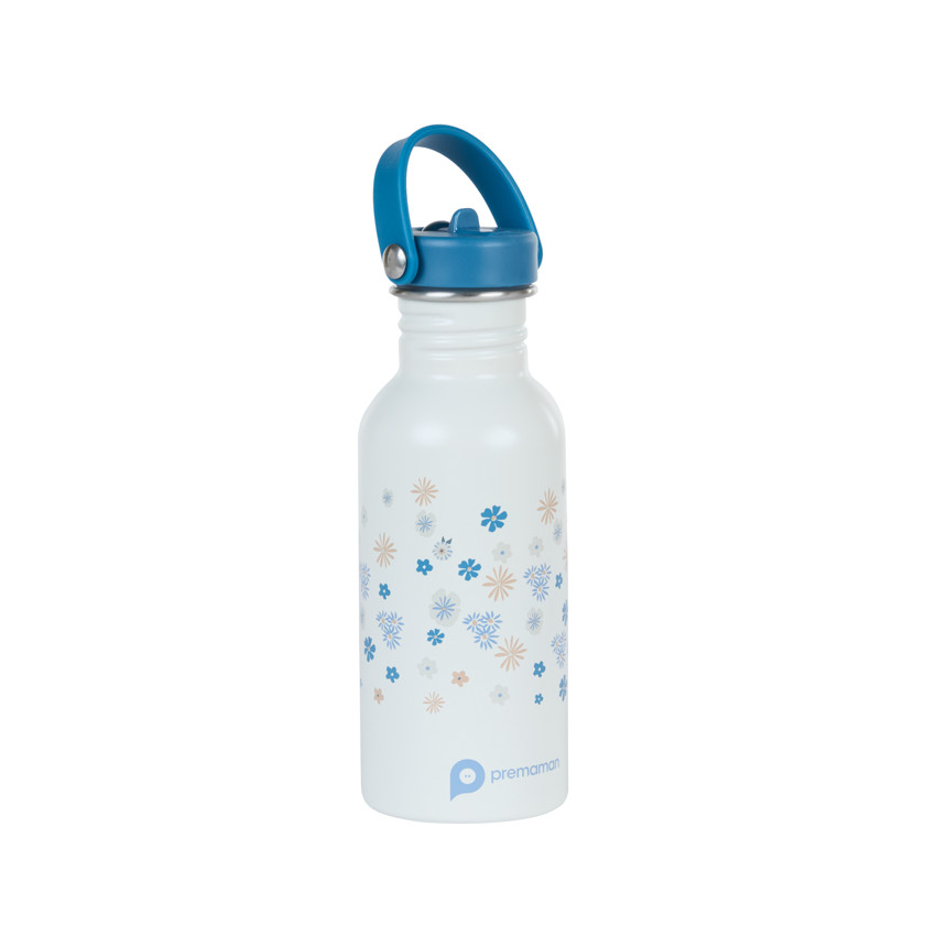 Gourde en inox avec Paille Tiny Flowers - 500 ml 
