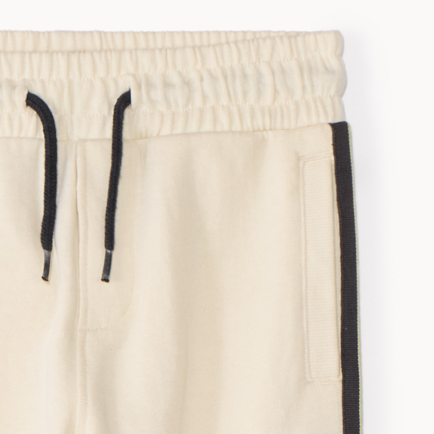 Jogging molleton uni à bandes pour garçon 