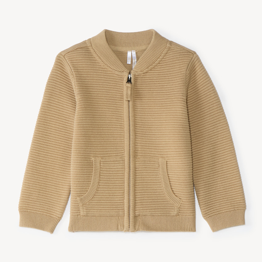 Gilet zippé bébé garçon en tricot ottoman