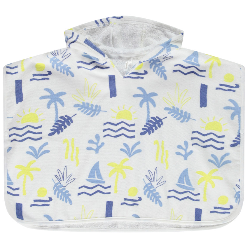 Cape de bain en éponge imprimé arty pour bébé garçon 