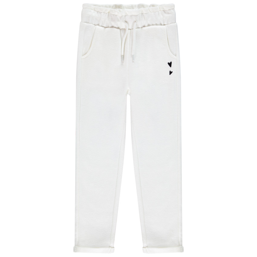 Pantalon jogger écru pour enfant fille 