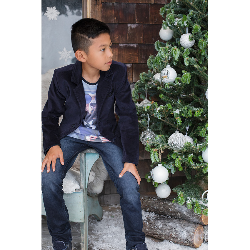 Junior - Blazer en velours avec doublure en satin 