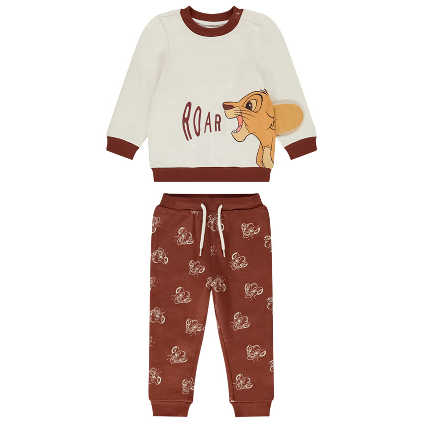 Ensemble 2 Pièces Homme - T-shirt Et Short Imprimé Lion - Survêtement Décontracté été, Polyester Léger
