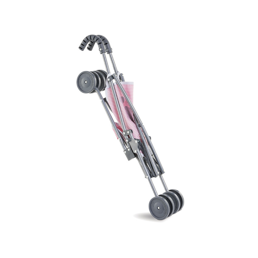 Poussette canne rose pour poupon de 36 à 42 cm 