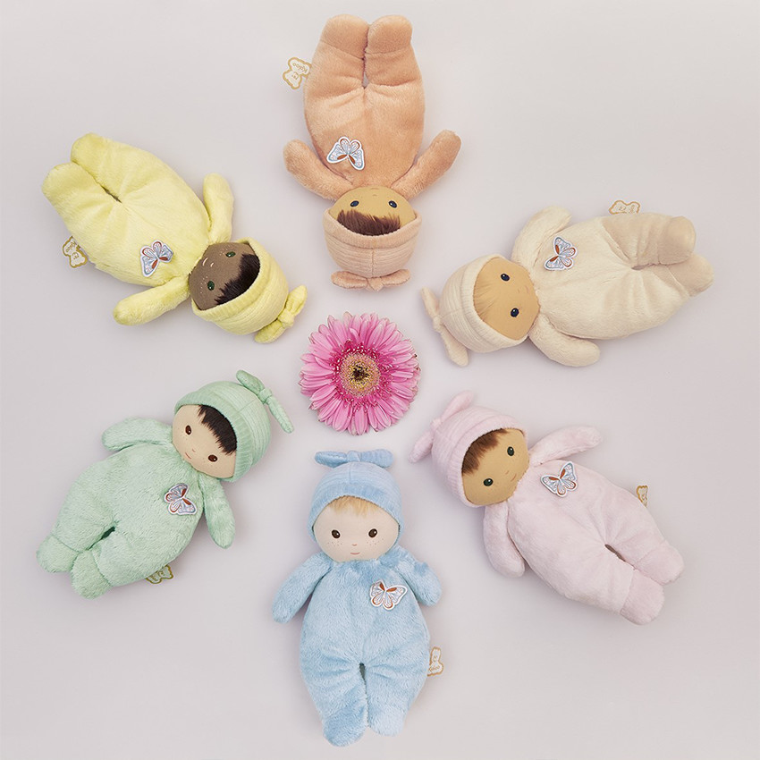 Poupon en tissu Tendre Bébé Camélia rose 