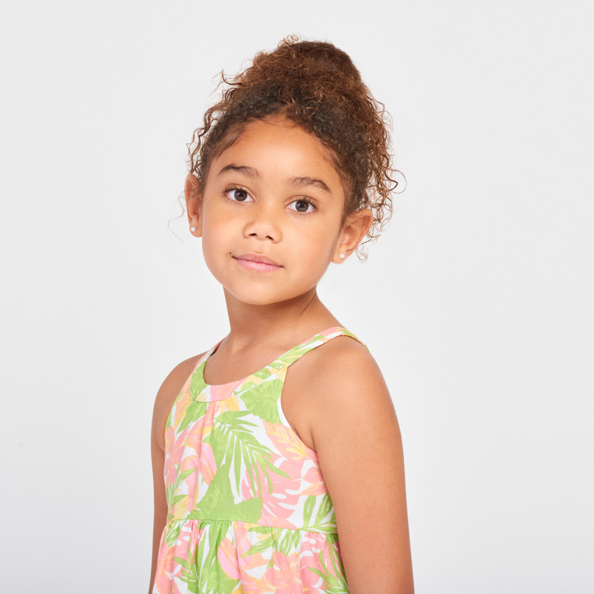 Robe longue imprimé exotique pour fille 