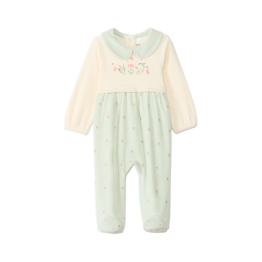 Dors-bien en velours effet 2 en 1 motifs floraux pour bébé fille