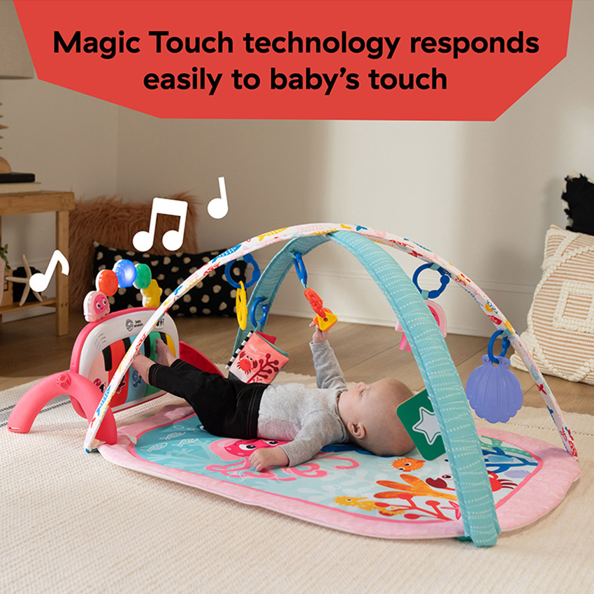 TAPIS D'EVEIL 4 EN 1 KICKIN TUNES MEDUSE ROSE 