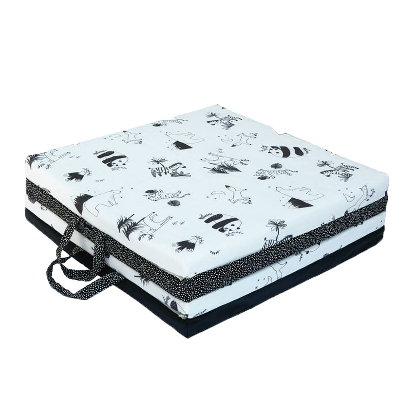 Tapis d'éveil imprimé animaux - Noir et blanc 