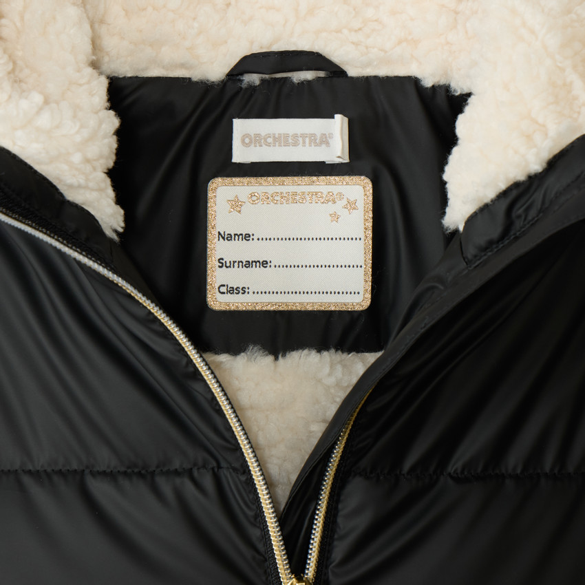 Doudoune en toile doublée avec fleur matelassée pour fille 