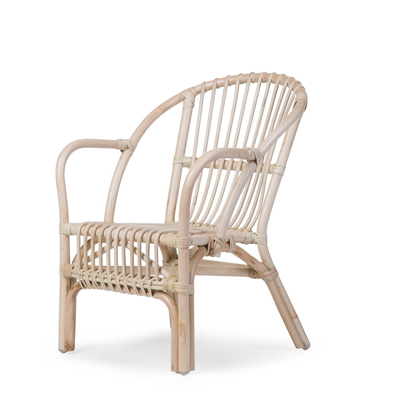 Chaise en rotin Montana Kid avec coussin - Naturel 
