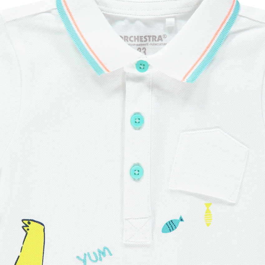 Polo manches courtes en coton piqué print croco pour bébé garçon 