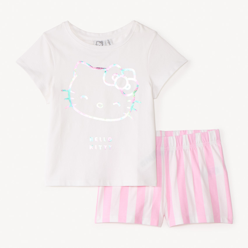 Set 2 pièces de pyjama t-shirt + short Hello Kitty pour fille 