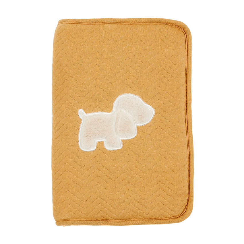 Protège carnet de santé en jacquard Charlie - Caramel 