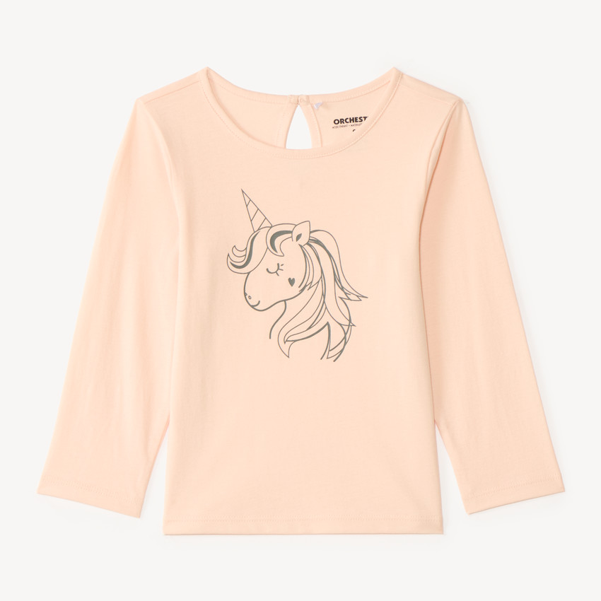 T-shirt manches longues print fantaisie pour bébé fille 