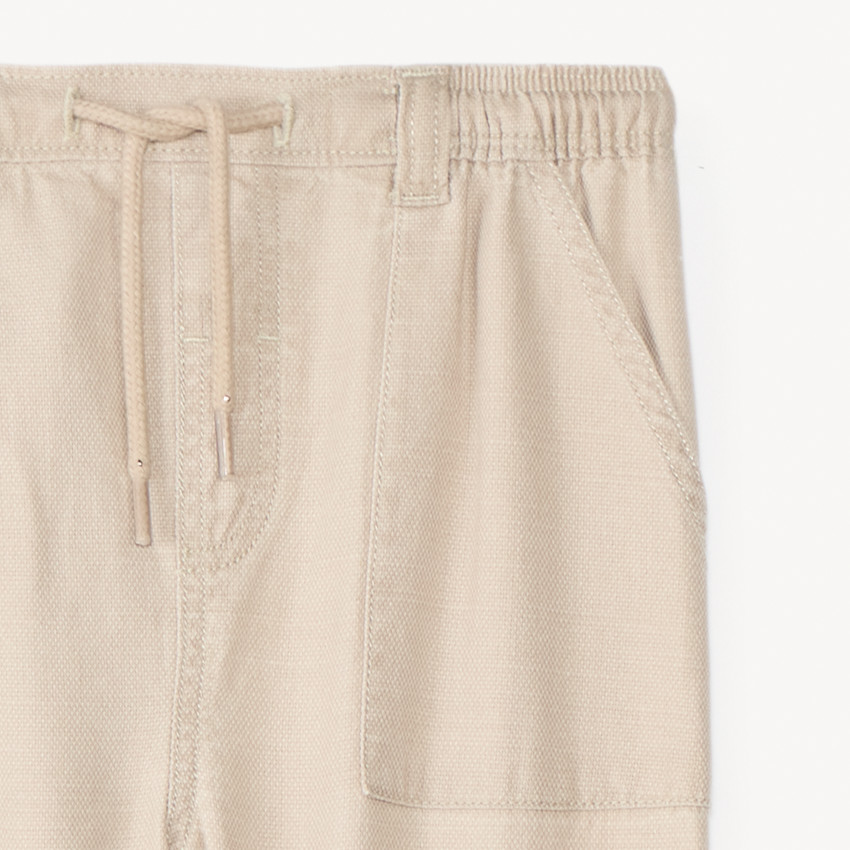 Pantalon en toile uni chevilles resserrées pour bébé garçon 