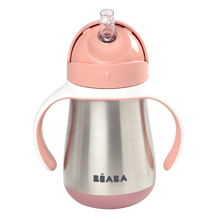 Tasse paille en inox 250 ml - Old Pink - Rose (Béaba) - Image 3