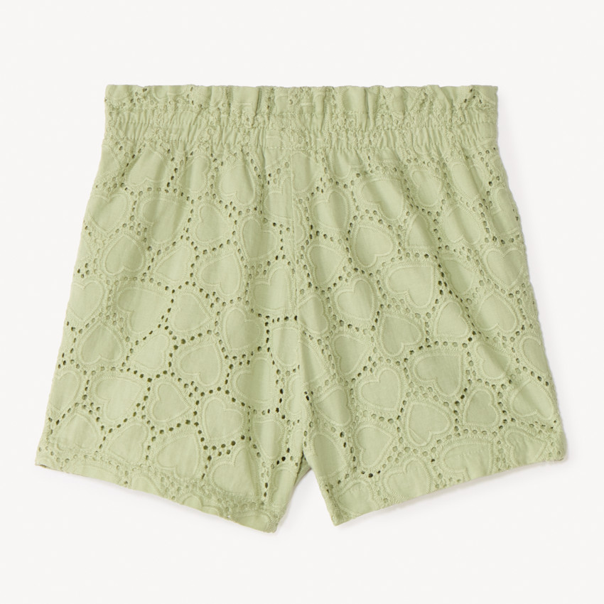 Short uni en broderie anglaise et nœud fantaisie pour bébé fille 