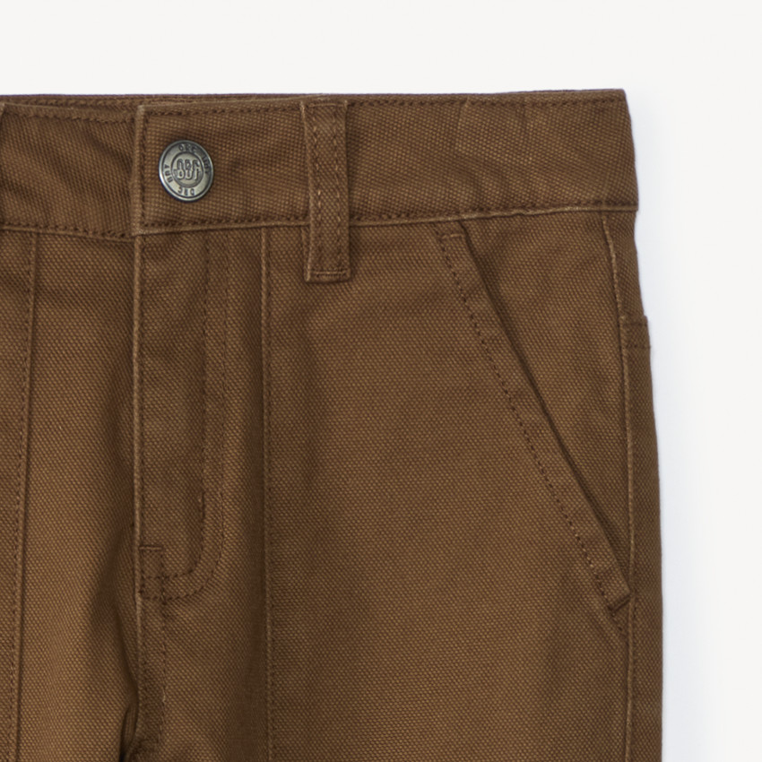 Pantalon en toile unie doublée pour garçon 