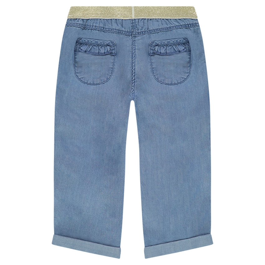 Pantacourt en Tencel avec taille élastiquée brillante 