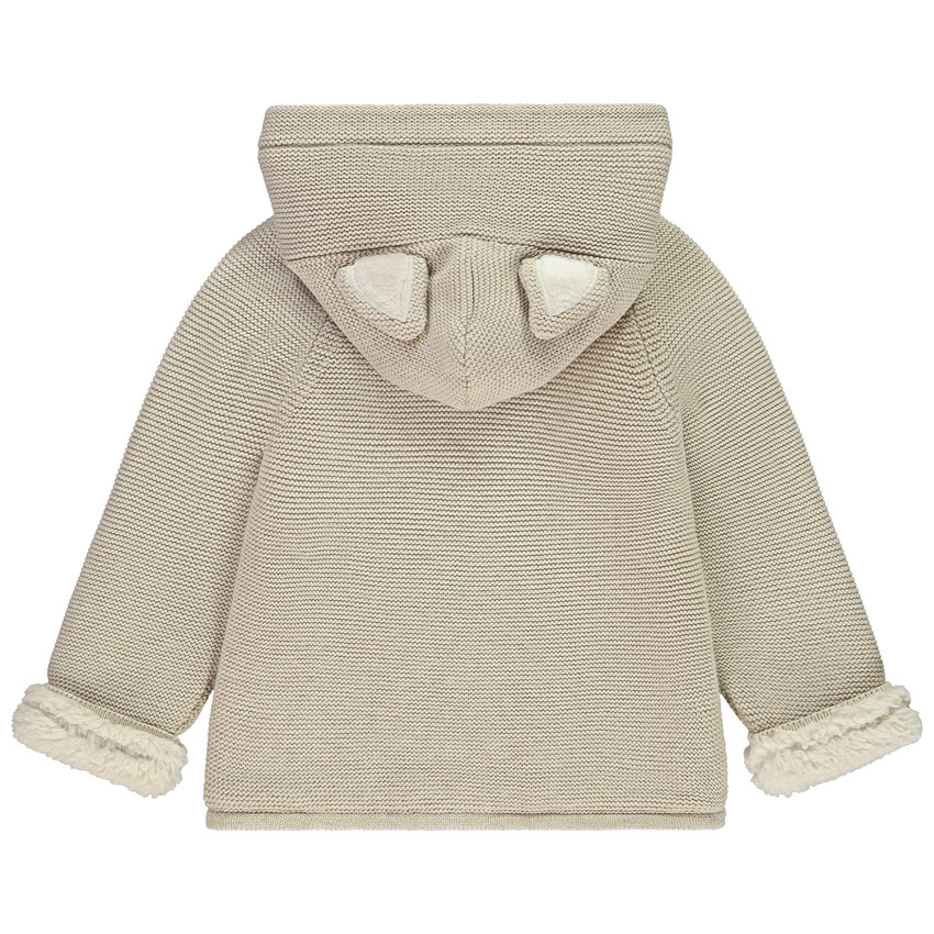 Gilet en tricot avec capuche ludique et doublure pour bébé garçon 