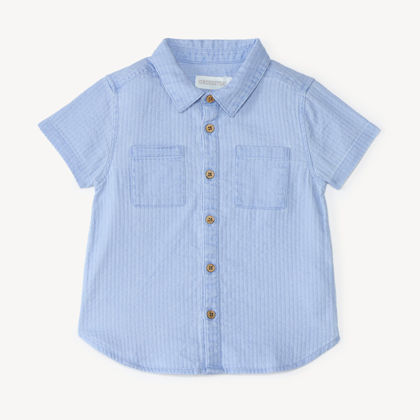 Chemise manches courtes en toile texturée pour garçon