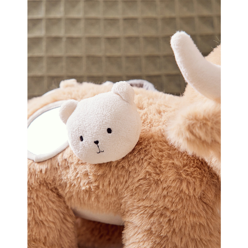 Peluche d'activité et d'éveil Vache Fluffy Beige 