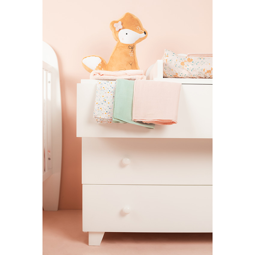 Set de 3 langes en coton à motifs animaux de la forêt 