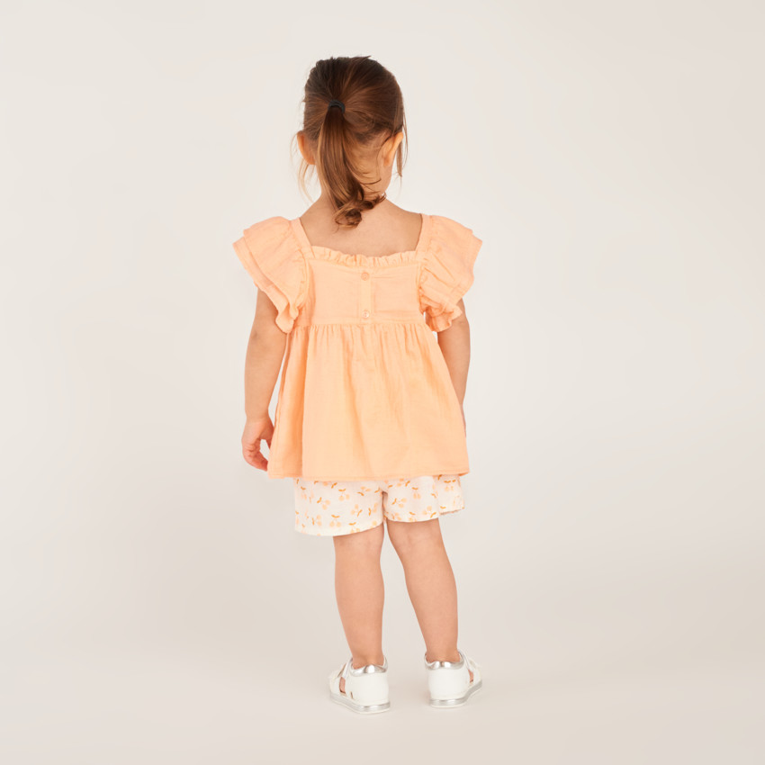 Jupe-short motif cerise pour bébé fille  