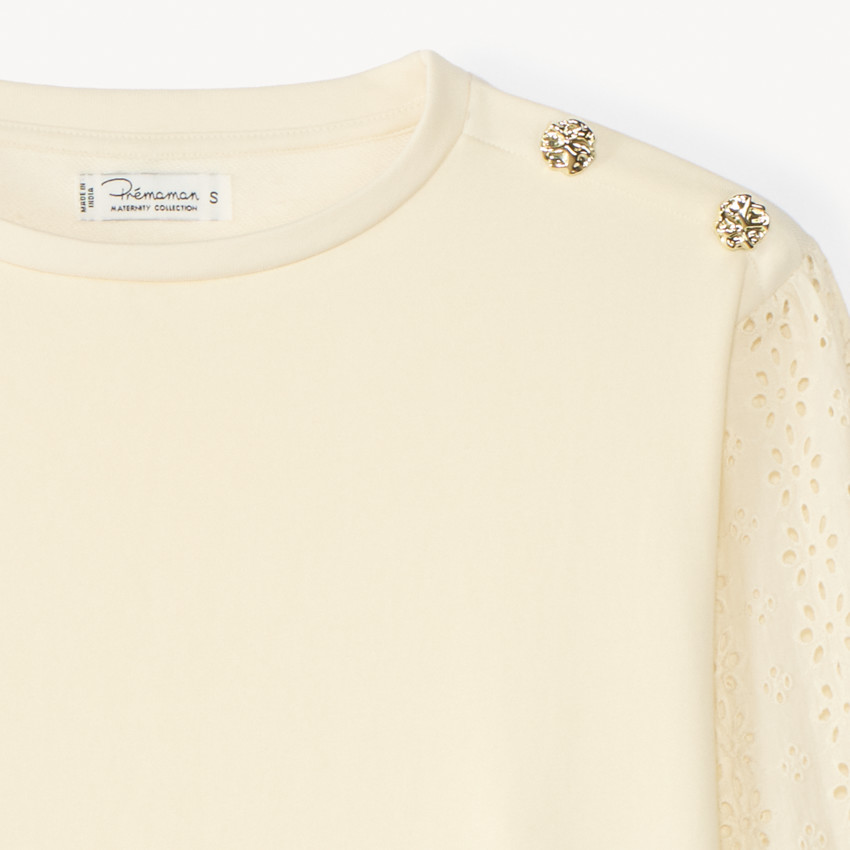 Sweat molleton effet 2en1 uni pour femme 