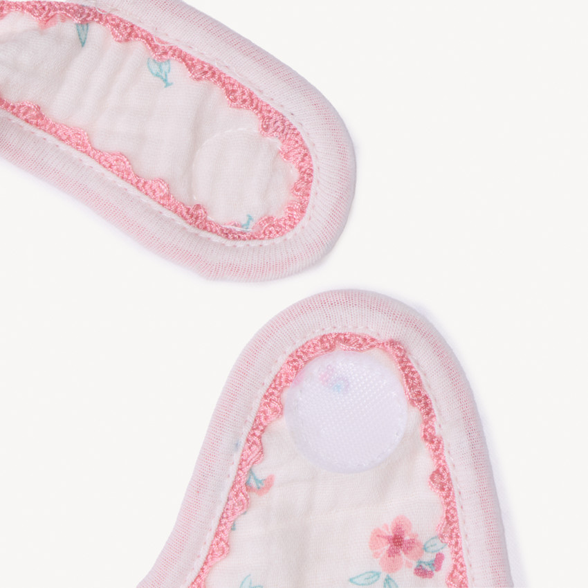 Lot de 2 bavoirs en gaze à motif fantaisie pour bébé fille 