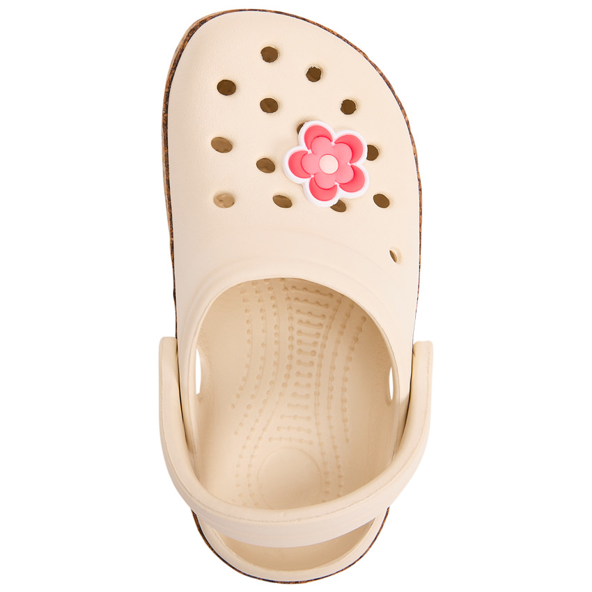 Sabots avec badge fleur et lanière pour bébé fille 