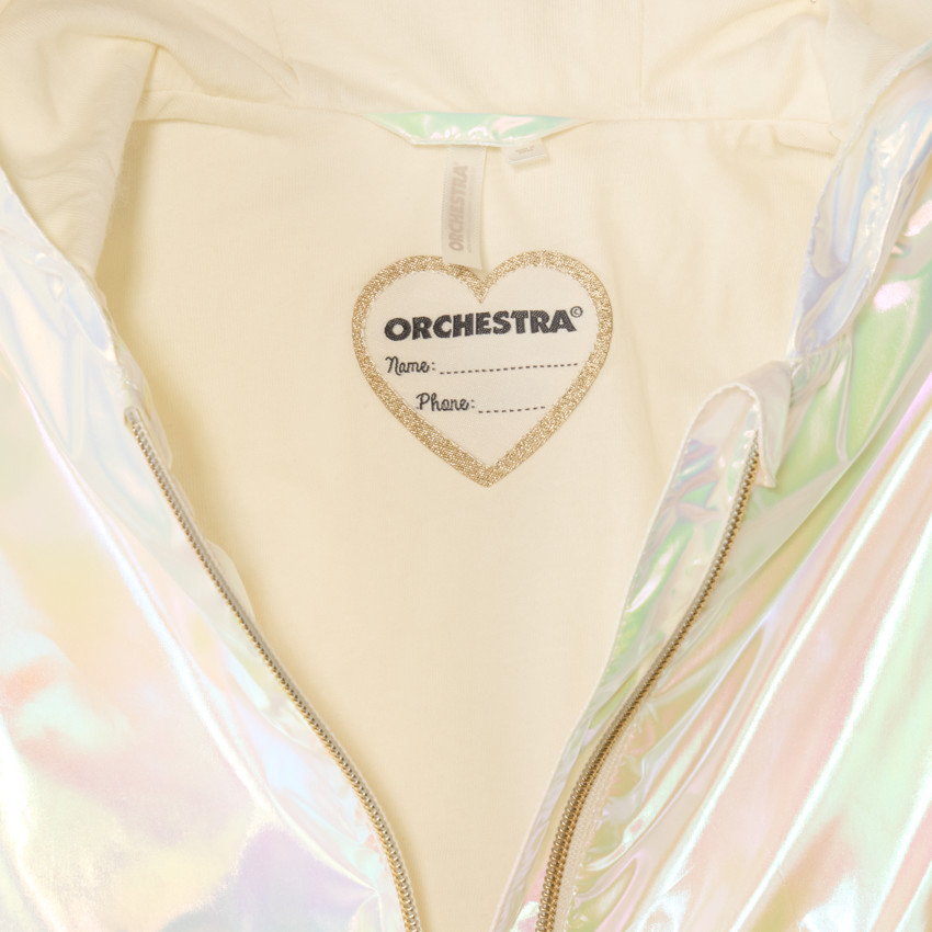 Coupe-vent en toile iridescente à capuche pour bébé fille 