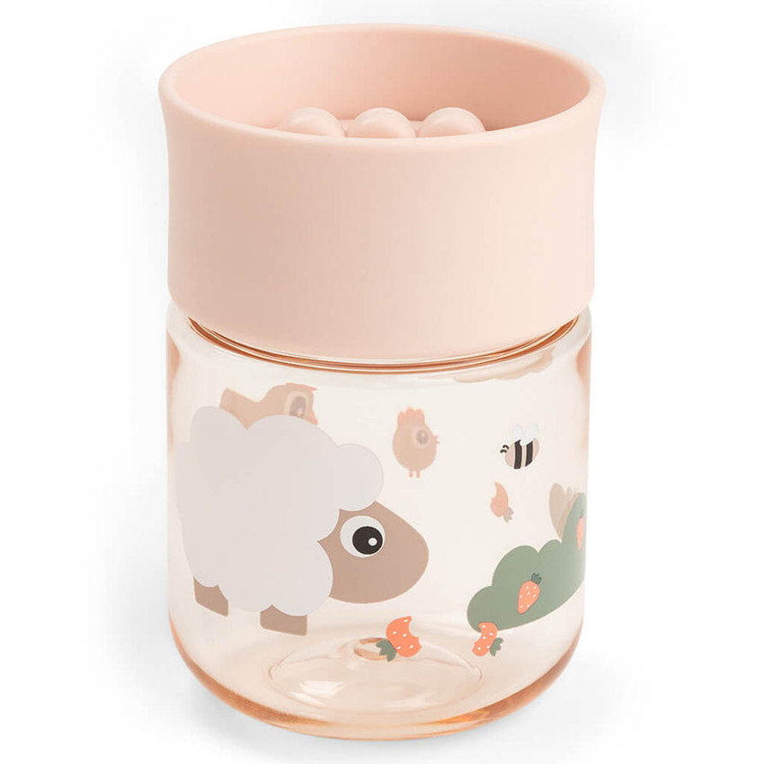 Gobelet d'apprentissage bord 360° Tiny Farm Rose